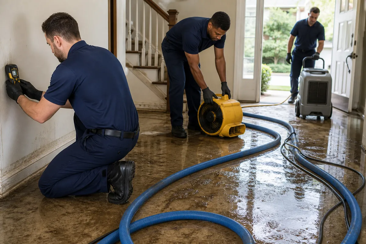 Floodline Restoration Co. crew at work in Teaneck, NJ